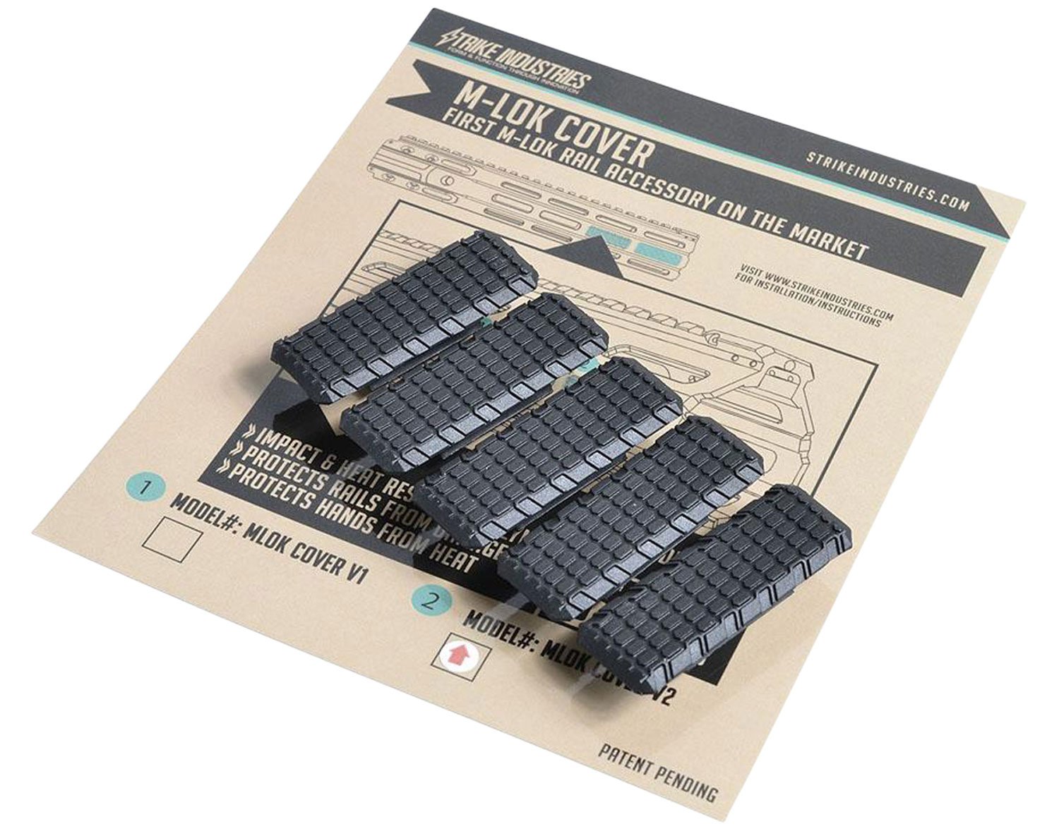 Strike Industries SI-MLOK-Cover-V2-BK M-LOK Rail Cover Black - Strike Industries - M-LOK COVER V2