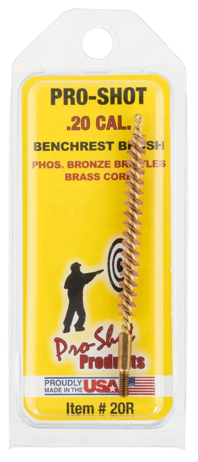 Buy Pro-Shot Benchrest Quality Brass Core/Bronze Bristle Rifle Bore Brush (5/40 Thread) .20 cal online