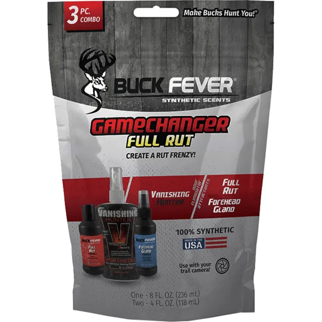 Buck Fever BF-GCR Game Changer Rut Pack, 8oz, 4oz, 4oz Synthetic Scents - Buck Fever