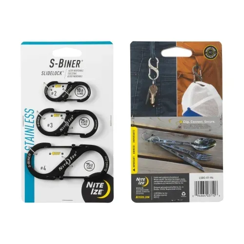 Nite-Ize S-Biner Stainless Steel SlideLock Carabiner 3-Pack