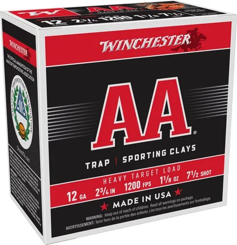 Winchester AA Target 12GA 2.75" 1200FPS 1-1/8OZ #7.5 250RD - Winchester - 12 Gauge