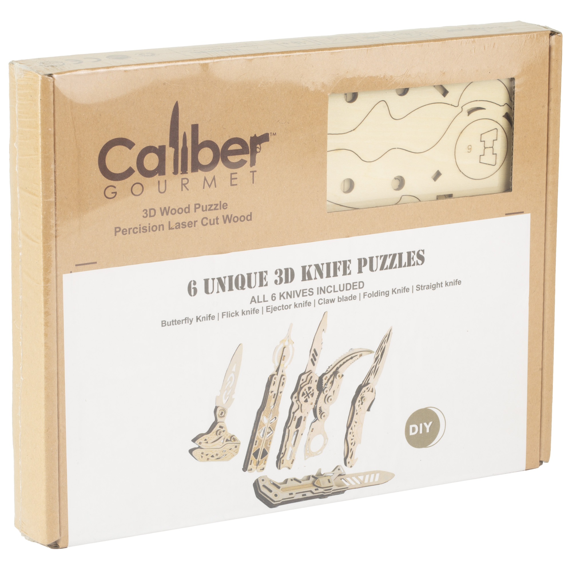 Caliber Gourmet CBG-PZ-03K Wood Knife Puzzle Set 6pc Handcrafted - Caliber Gourmet