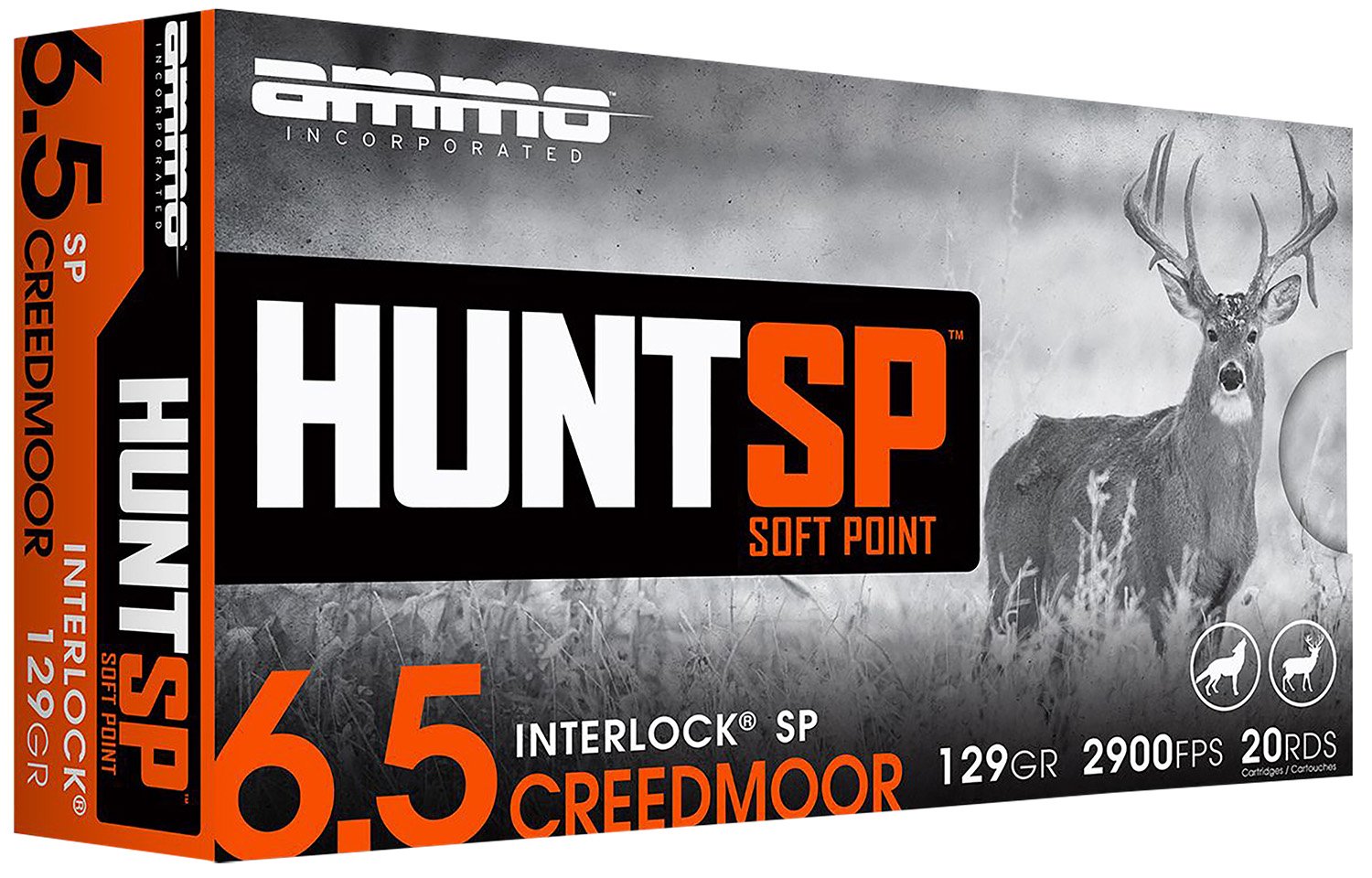 Ammo Inc 65CM129SP-A20 6.5 Creedmoor 129 Gr Soft Point 20/Box - Ammo Inc. - 6.5mm Creedmoor