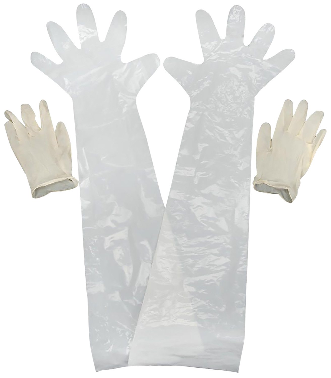 Allen 51 Field Dressing Gloves Clear Latex 2 Pack Wrist Shoulder Length - Allen Company