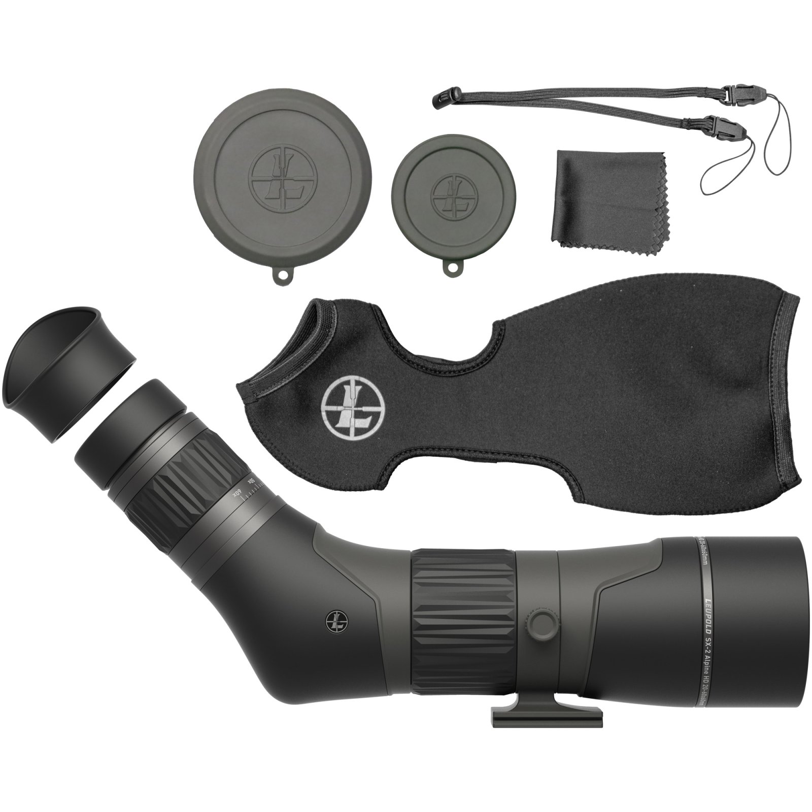 Leupold 185683 SX-2 Alpine HD 20-60x60mm Angled Spotting Scope Black - Leupold & Stevens - 60MM