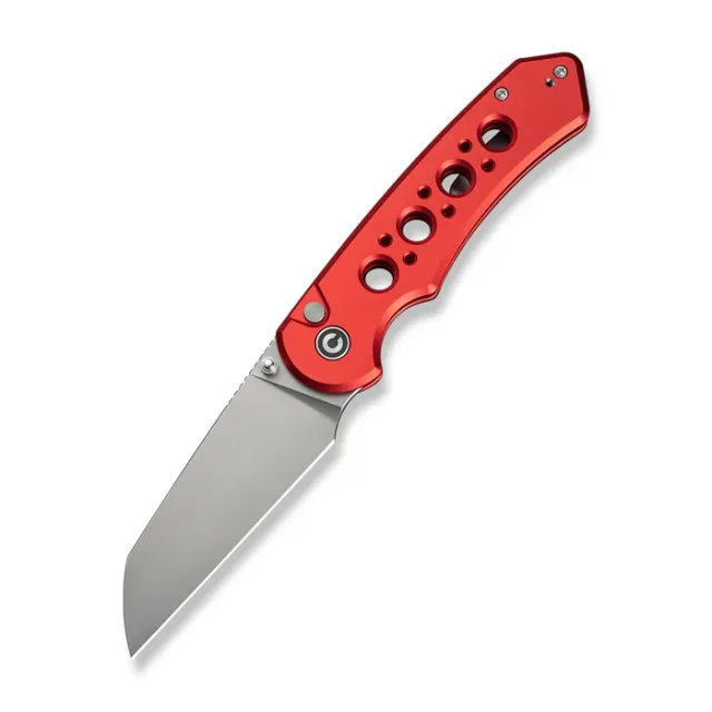 CIVIVI Pragma Prime 3.49In 14C28N Stonewashed Red Alu Thumbstud Button Lock - CIVIVI Knives