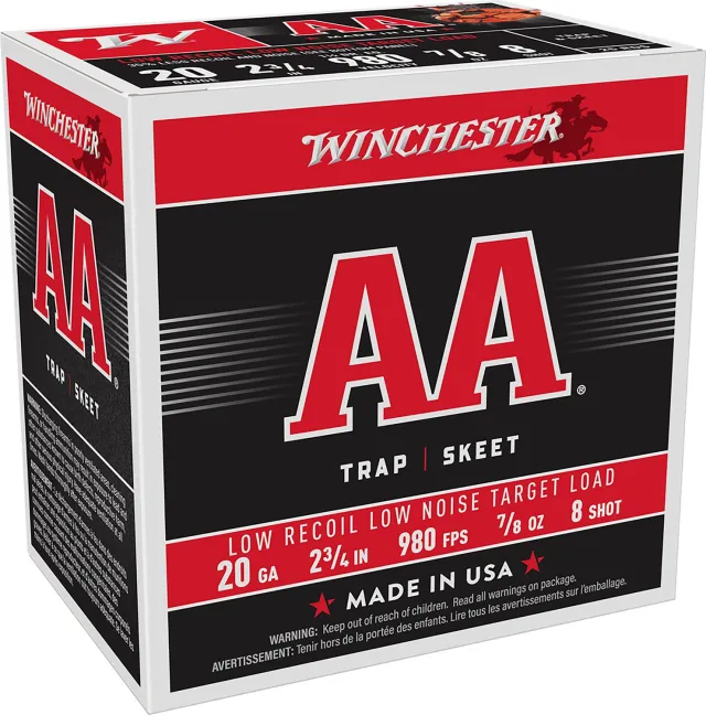 Winchester Ammo AA20FL8 Low Recoil 20 Gauge 2.75" 7/8 oz 890 fps 8 Shot 25 Bx/10 Cs