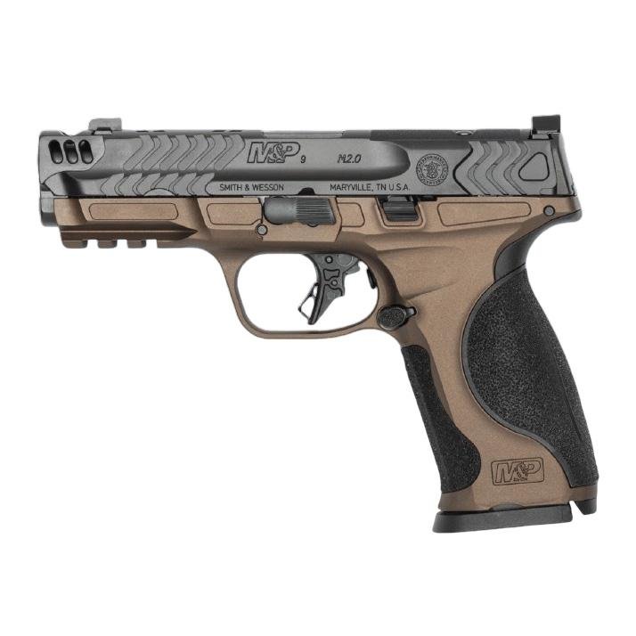 S&W PC M&P9 M2.0 Metal Carry Comp Midnight Bronze Grip Handgun 9mm Luger17rd Magazines(2) 4.22 Ported Barrel - Smith & Wesson Inc. - 9mm