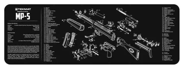 TekMat Armorer's Bench Mat 12x36 In Heckler & Koch MP5