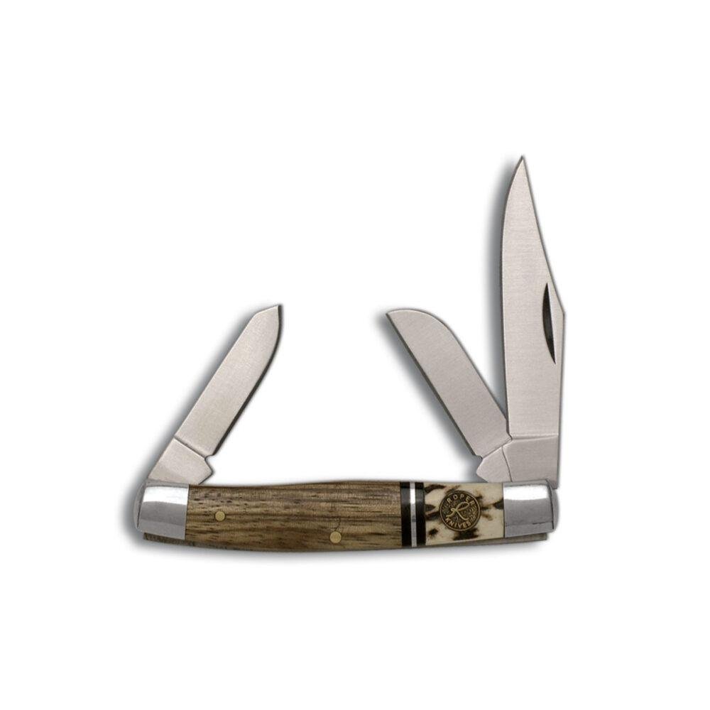 ABKT RP0001SG Roper Laredo Stag Stockman 3-Blade Wood Handles Knife - Rock Ridge Outdoors