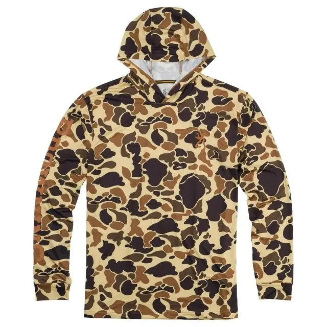 Browning Team Spirit Long Sleeve Shirt with Hood UPF 50+ - Browning