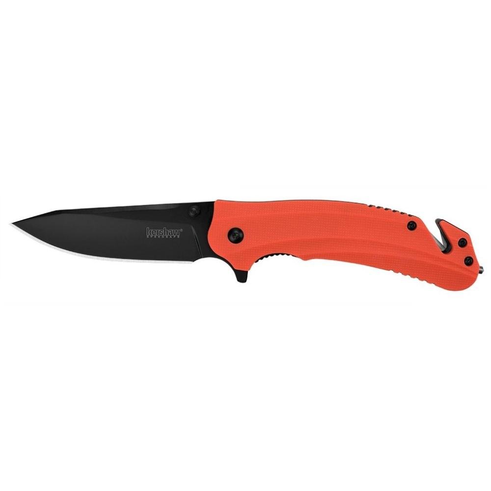 Buy Kershaw 8650 Barricade 3.5" Drop Point Blade Orange Handle Glass Breaker online