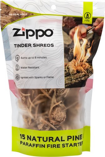Buy Zippo Tinder Shreds 15 Piece Waterproof Fire Starter Pack 40566 online