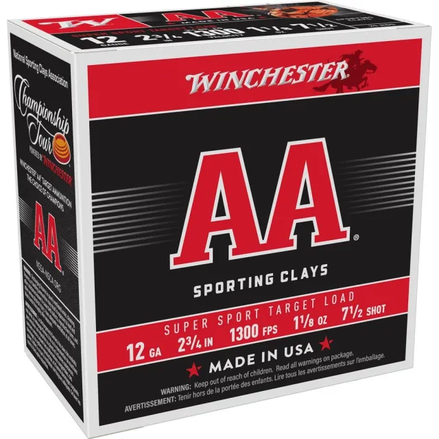 Winchester AA Super Sport AASC127 12 Gauge 2.75 in 1 1/8 oz 1300 fps 7.5 Sh - Winchester - 12 Gauge