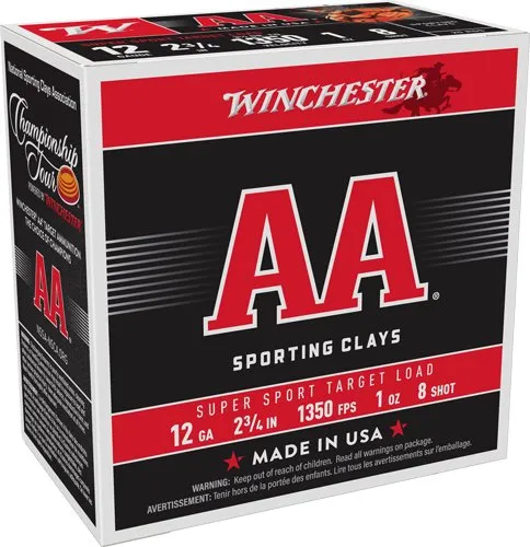 Win Ammo AA 12GA 1oz #8 1350 FPS 250rd Case - 12 Gauge Shotgun Shells - Winchester - 12 Gauge