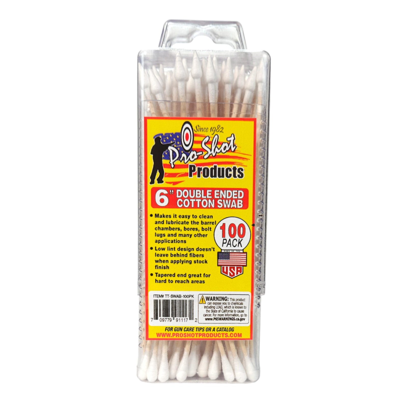 Buy Pro-Shot Cotton Cleaning Swab Double Ended 6" Cotton 100 Ct online