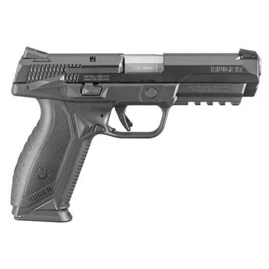 Ruger 8680 American Pistol, 45 Auto, 10+1 Capacity, Stainless Steel Slide, 4.5" Barrel, Black Nitride Finish, Novak 3-Dot Sights
