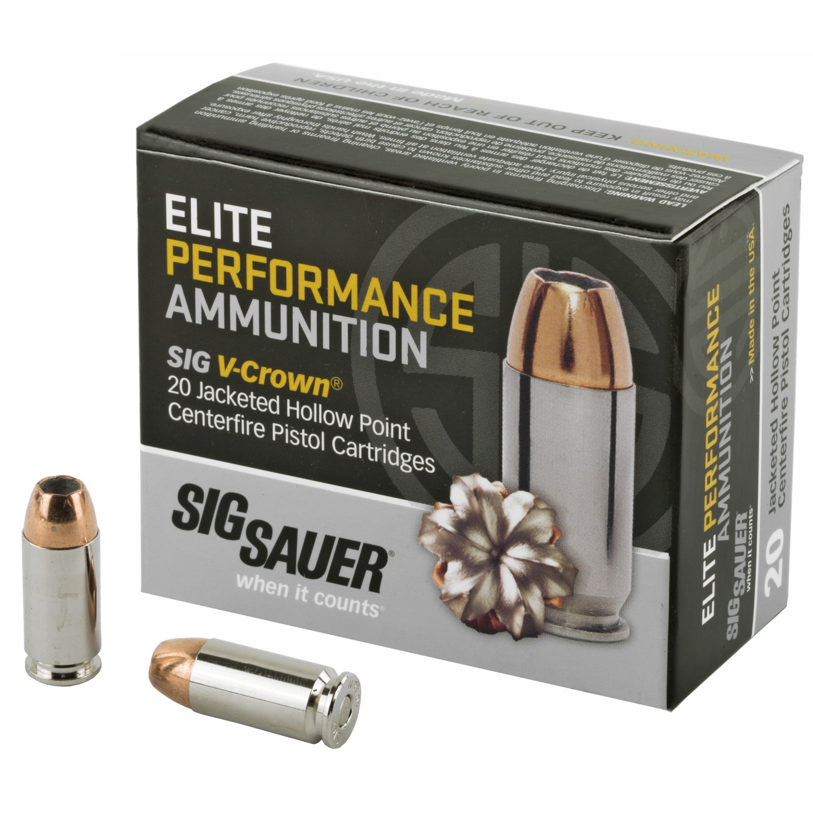 Sig Sauer E40SW220 40 S&W Jacketed Hollow Point 180 Grain 20 Rounds - Sig Sauer - 40 S&W