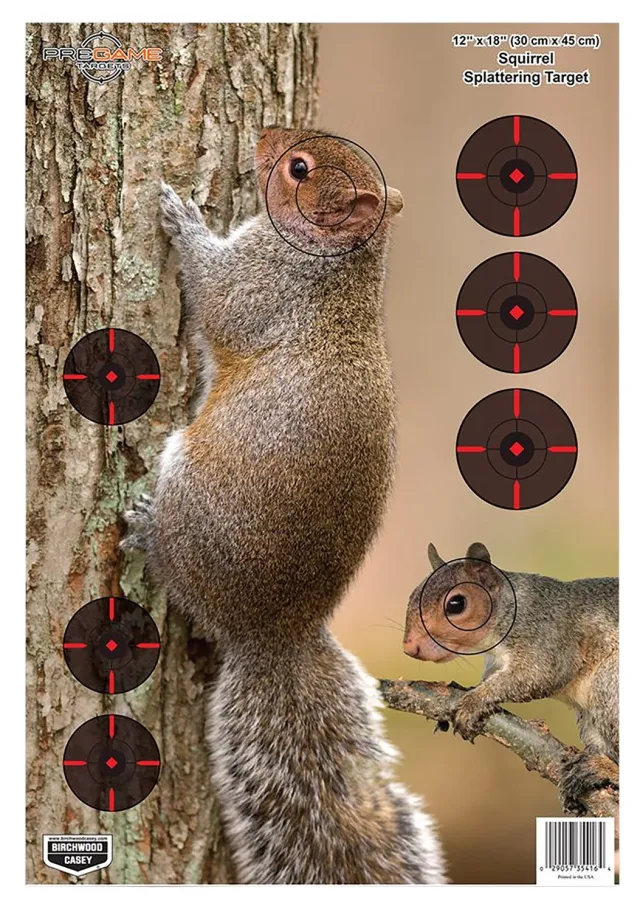 Birchwood Casey 35406 Squirrel Target 12 in x 18 in Pack of 8 Reactive - Birchwood Casey