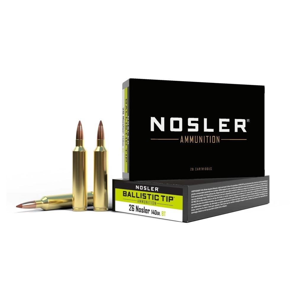 Nosler 43459 Ballistic Tip Ammo 26 Nosler 140gr 3200fps 20 Rounds - Nosler - 26 Nosler