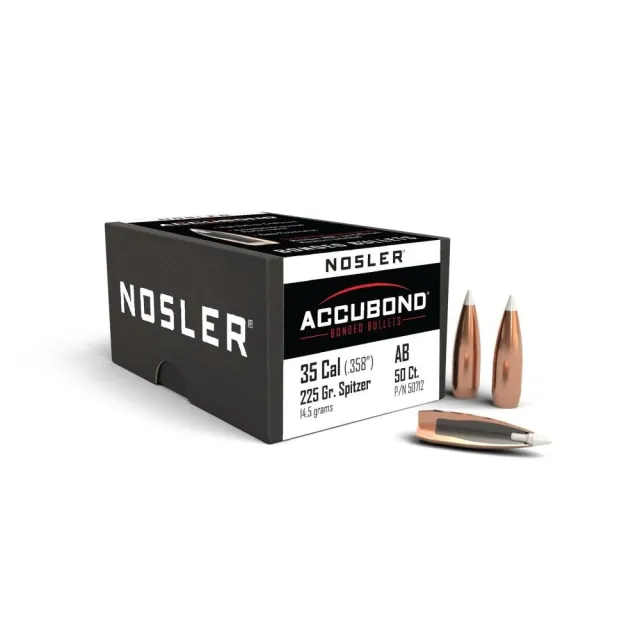Nosler AccuBond .35 Caliber .358 225gr Spitzer Boat Tail 50ct - Nosler - 35 CALIBER