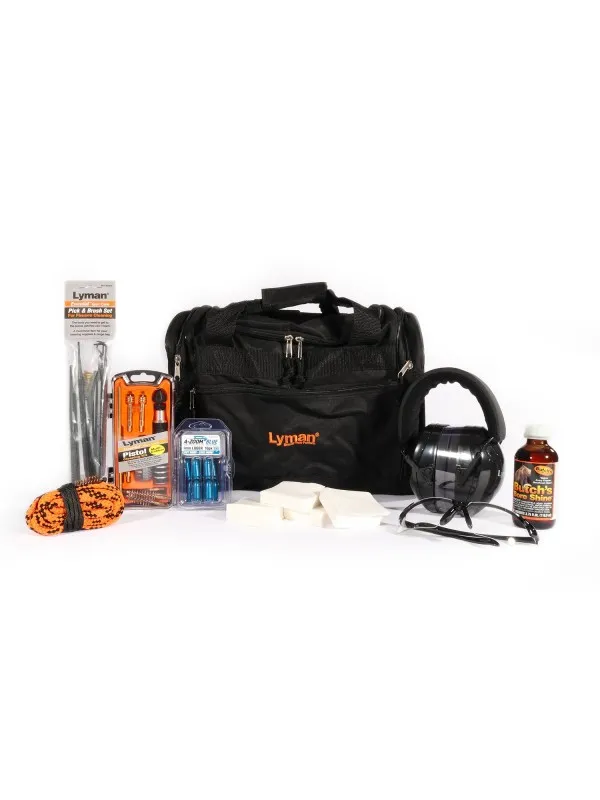 Lyman L.E. Range Kit - Handgun Starter, Patches, Cleaning Kit, Pick and Brush Set, A-Zoom Snap Caps