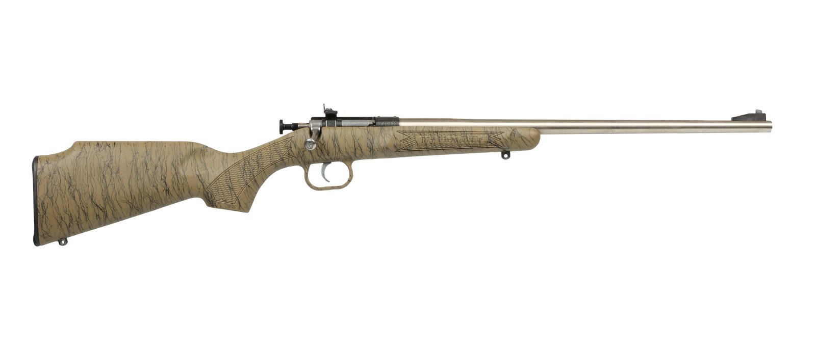 Buy Keystone KSA2443 Crickett 22 LR 16.125" Stainless Rifle Tan/Black Stock online