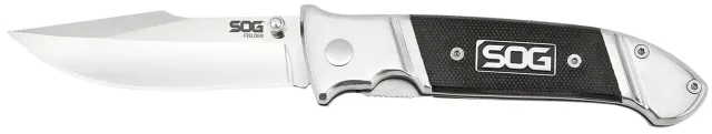 SOG Fielder FF38CP 3.30 In Folding Clip Point Plain Satin - SOG