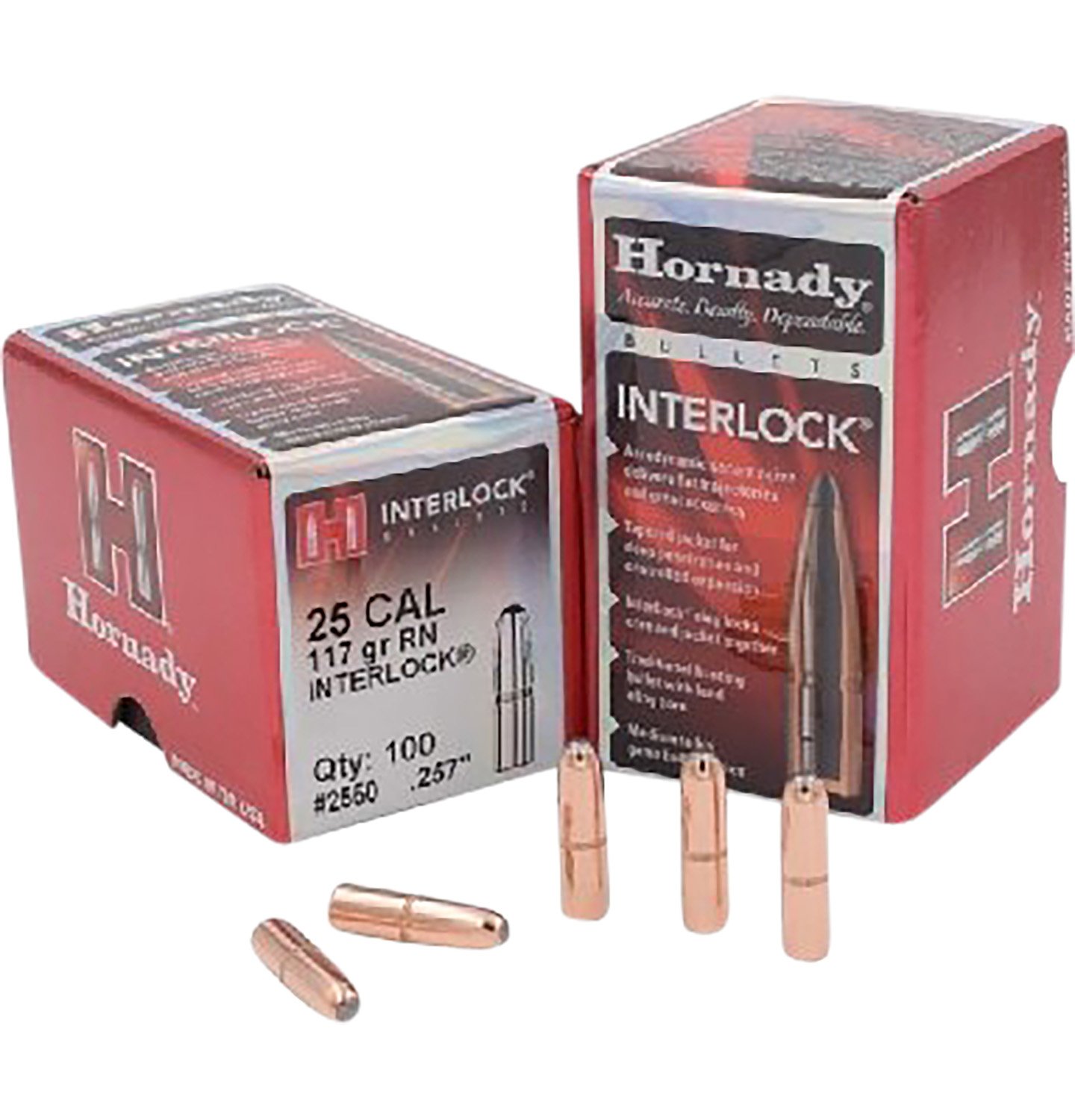 Horn Hunter InterLock Hunting 2550 25 Cal .257 117 gr Round Nose - Hornady - .257