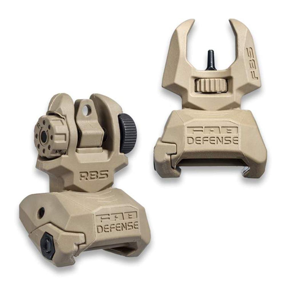 Buy FAB DEFENSE FRBS Folding Backup Sights Kit Tan for Picatinny Rail online