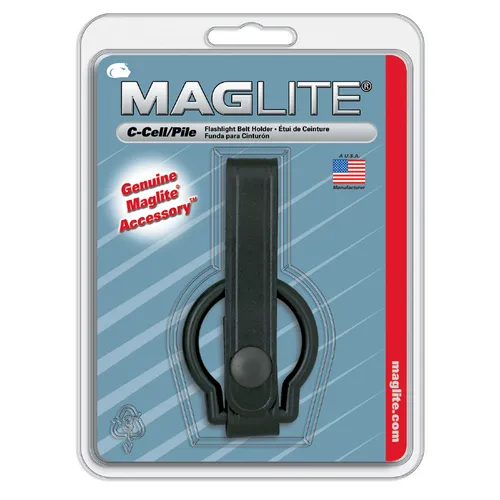 Maglite C-Cell Plain Belt Holder Black Leather Swivel Loop - Maglite for sale at Smoke Wagon Firearms