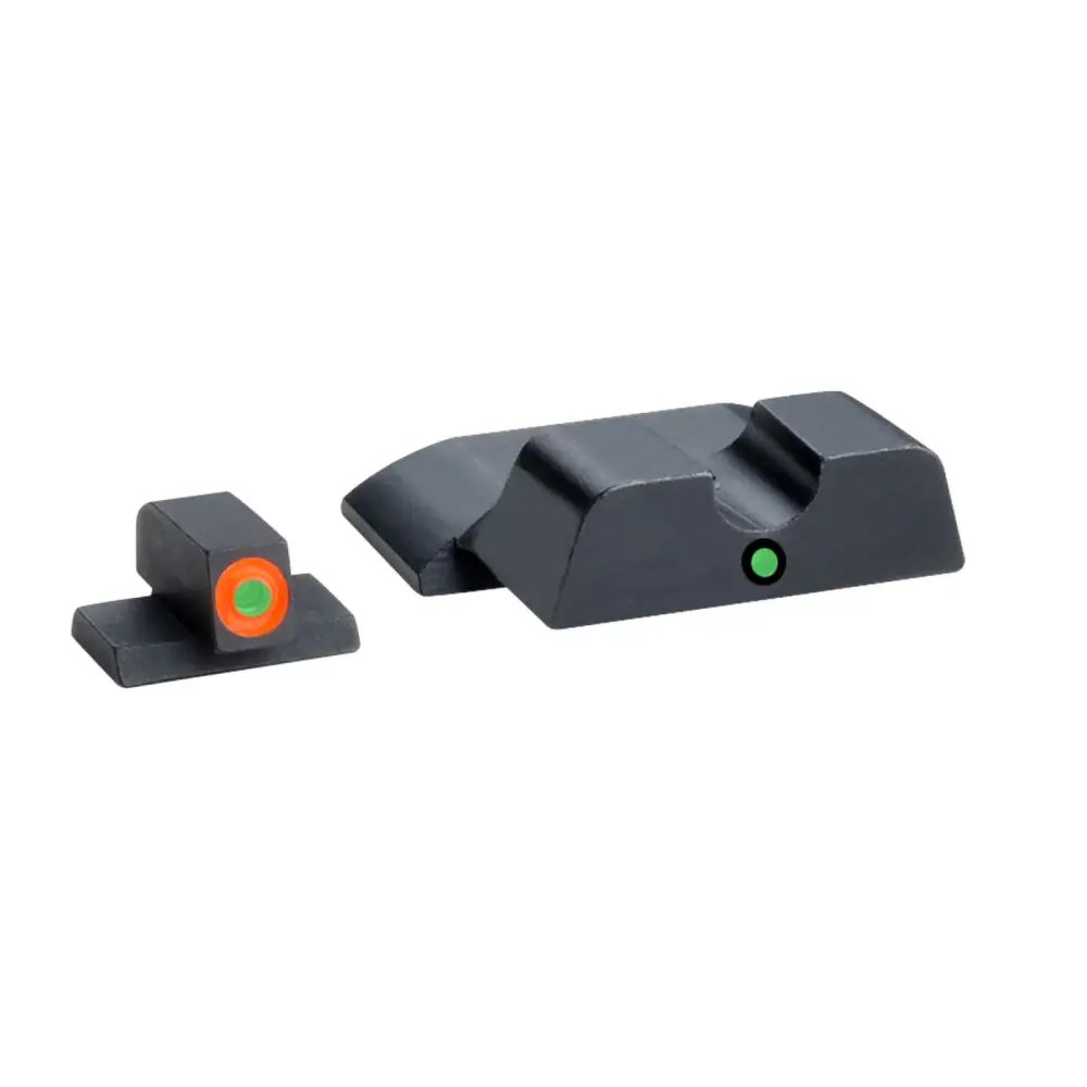 AmeriGlo SW245 i-Dot Night Sights: Green/Orange Tritium - S&W M&P Shield - AMER