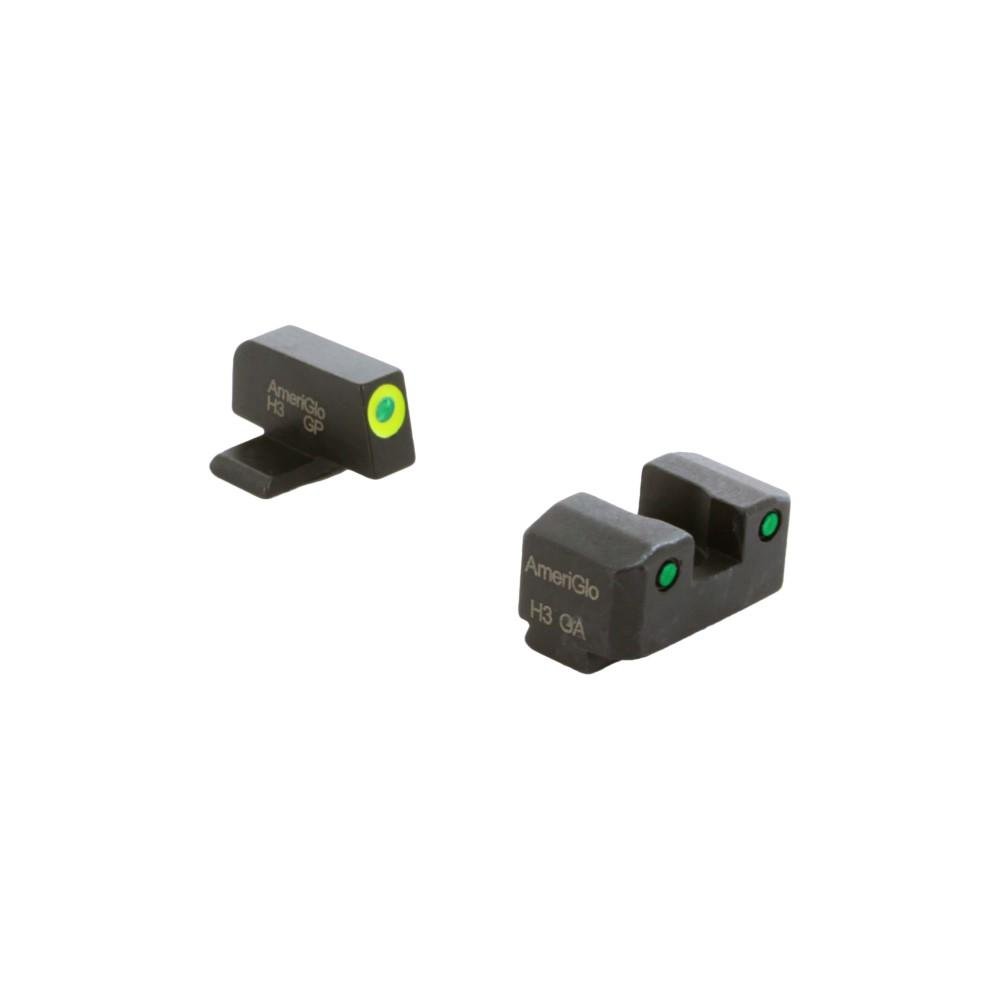 AmeriGlo SG-819 Trooper Tritium Sight Set for Sig #8 Front/Rear Green - Ameriglo