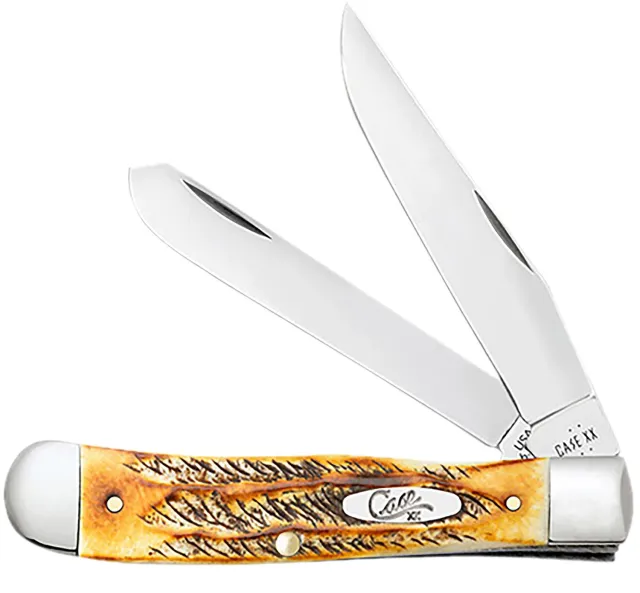 Case 65345 Trapper 3.25" Folding Clip Point/Spey Plain Mirror Polished - Case Cutlery