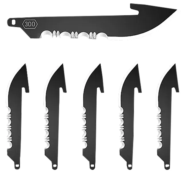 Buy Outdoor Edge Drop Point Replacement Blades Serrated Black 3 In 6 Pack online