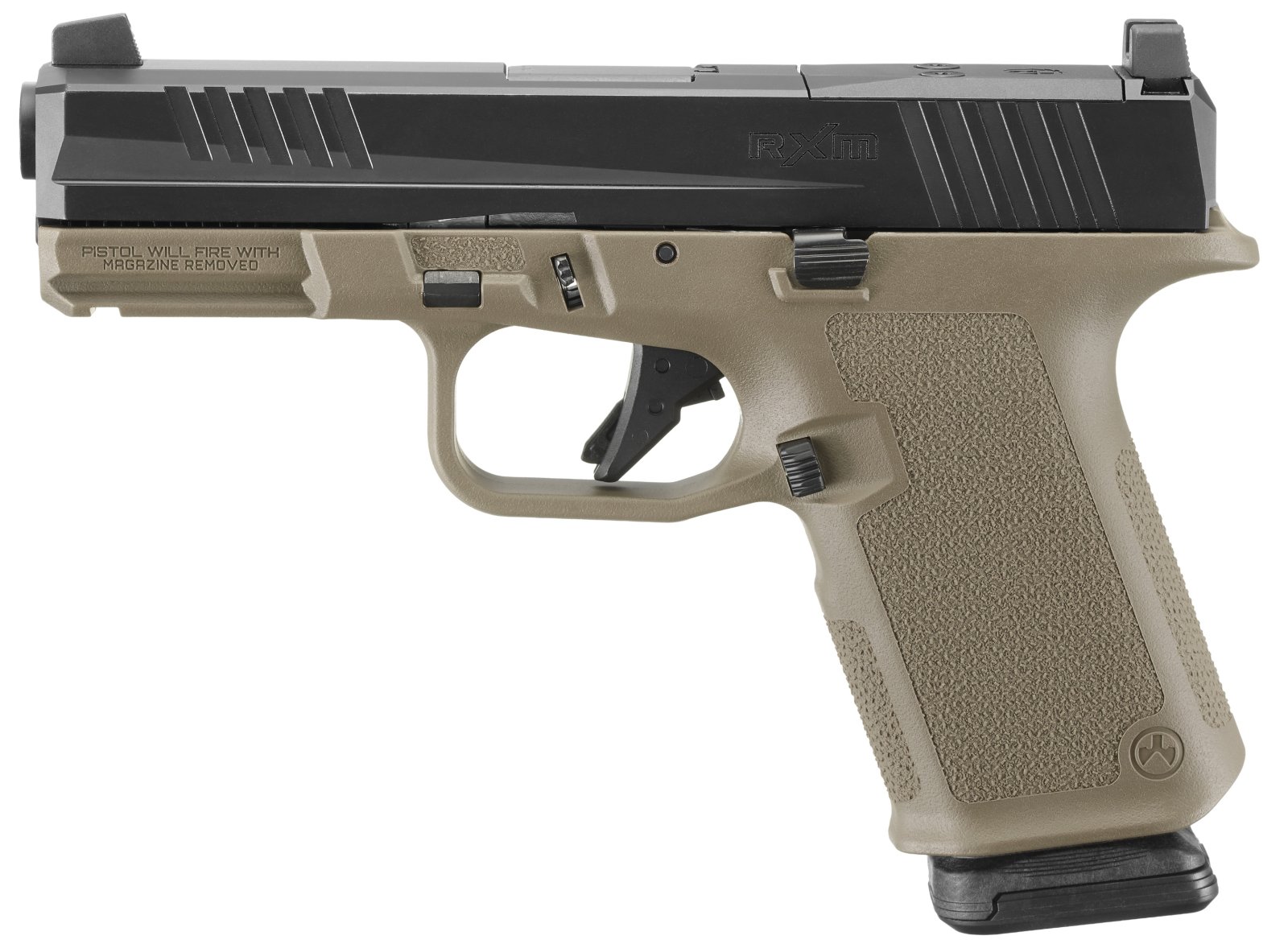Buy Ruger RXM Handgun 9mm Luger 15rd Magazines(2) 4 Barrel FDE Poly Frame Front Night Sight online