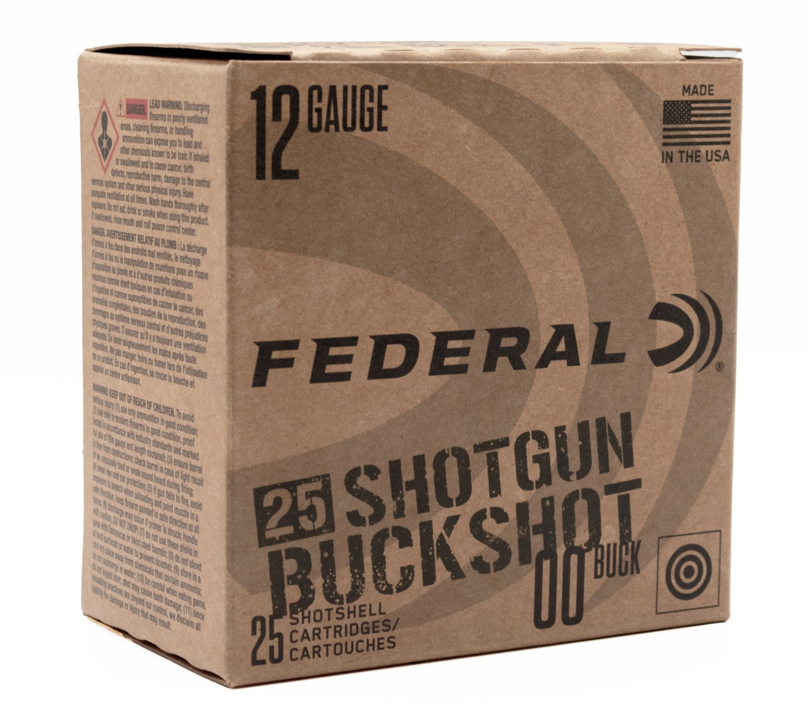 Buy Federal 12GA 2 3/4 IN MAX 9 PELLET 00 BUCKSHOT 1325 FPS 25 F12BK25 00 online