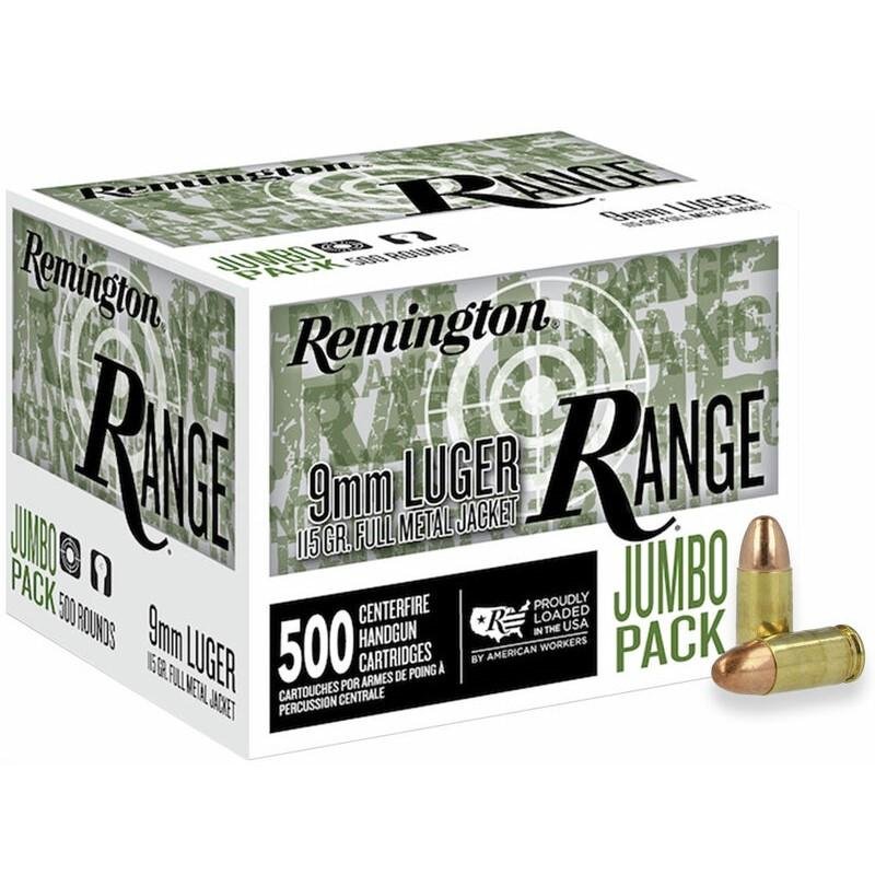 Remington R27779 9mm Luger 115 gr FMJ 500 Rounds Full Metal Jacket - Remington Arms Company, LLC - 9mm Luger