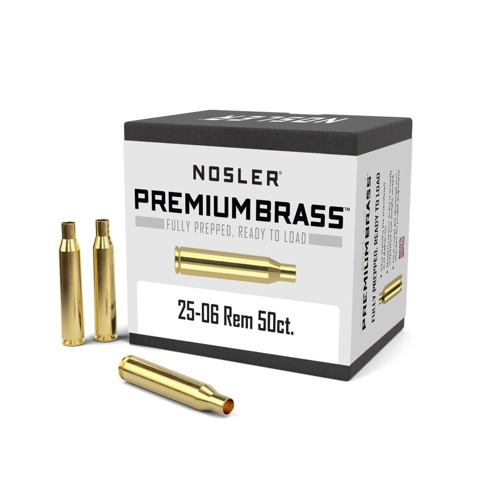 Nosler 10132 25-06 Rem 50 Count Unprimed Brass Rifle Cartridge Cases - Nosler - 25-06 REMINGTON