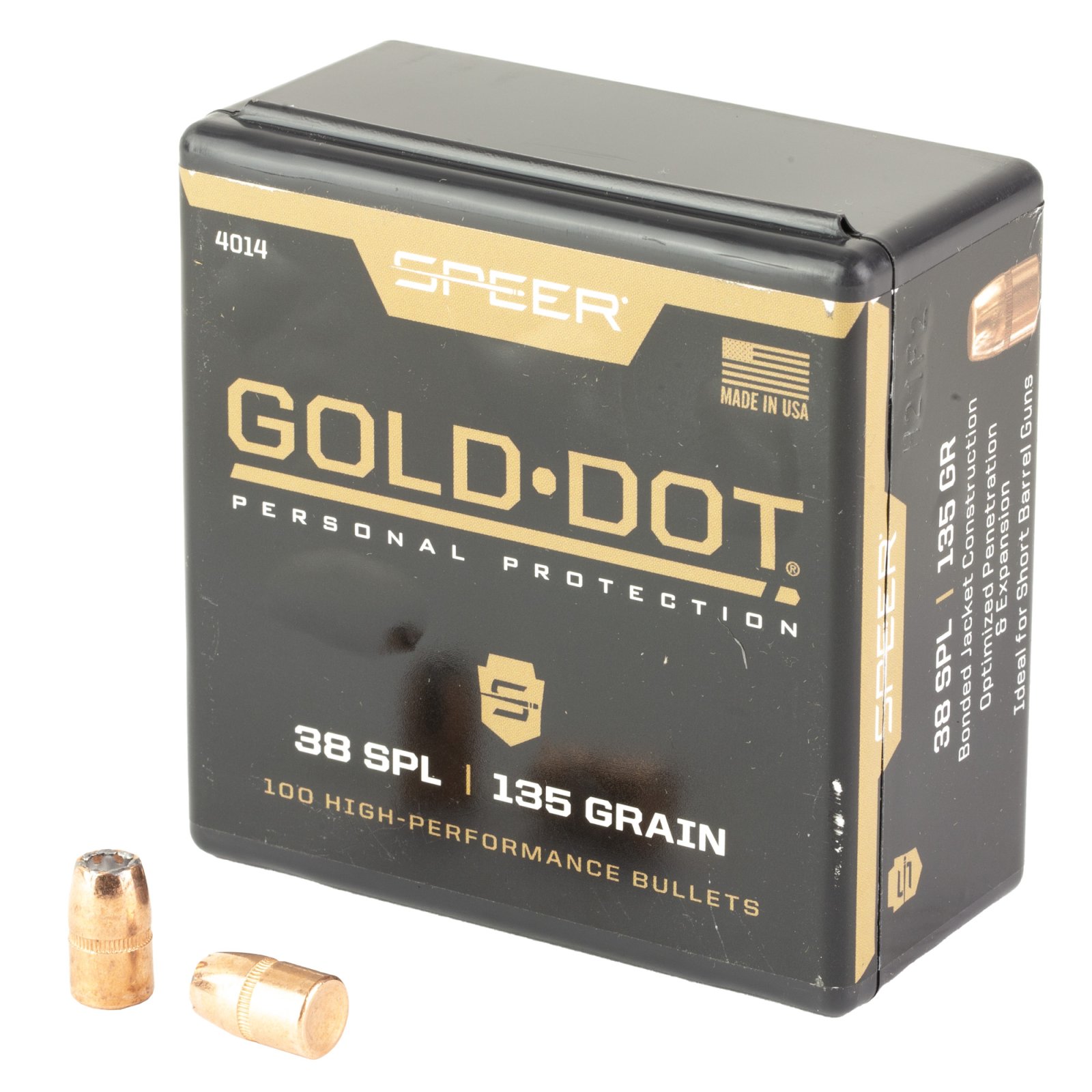 Speer Gold Dot 4014 38 Special 135gr Hollow Point Bullets 100/Box - Speer - 38 Caliber