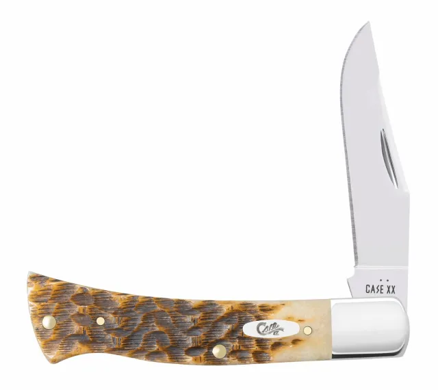 Case 10799 Axe Handle Peach Seed Jig Amber Bone