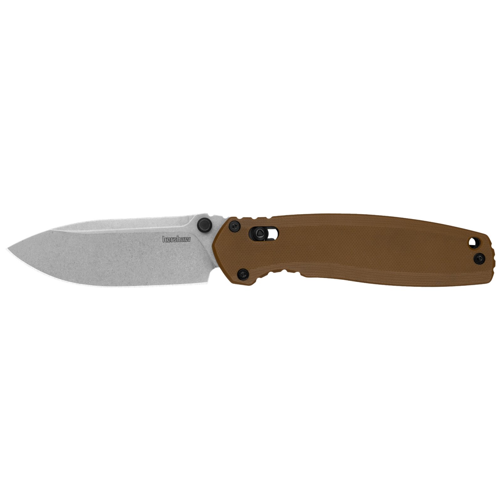 Kershaw 2052 Broadside 3.5" Drop Point Plain Blade Brown Handle - Kershaw