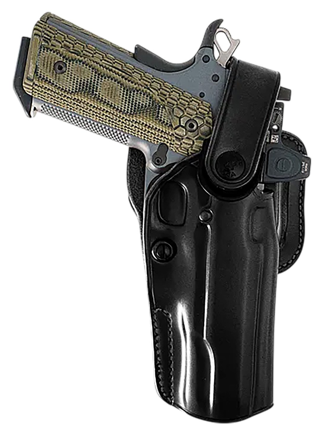Galco APO224RB APO Strongside/Crossdraw OWB Black Steerhide Fits Glock 17 Gen1-5 Belt Holster Right Hand - Galco International