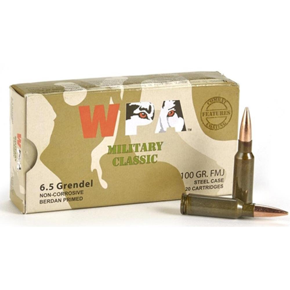 Wolf MC6.5GrenFMJ 6.5 Grendel Ammo, 100 Grain FMJ, 20 Rounds, 2707 fps - WOLF - 6.5 GRENDEL