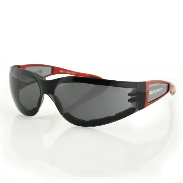 Bobster ESH221 Shield II Sunglasses Red Frame Smoke Lens