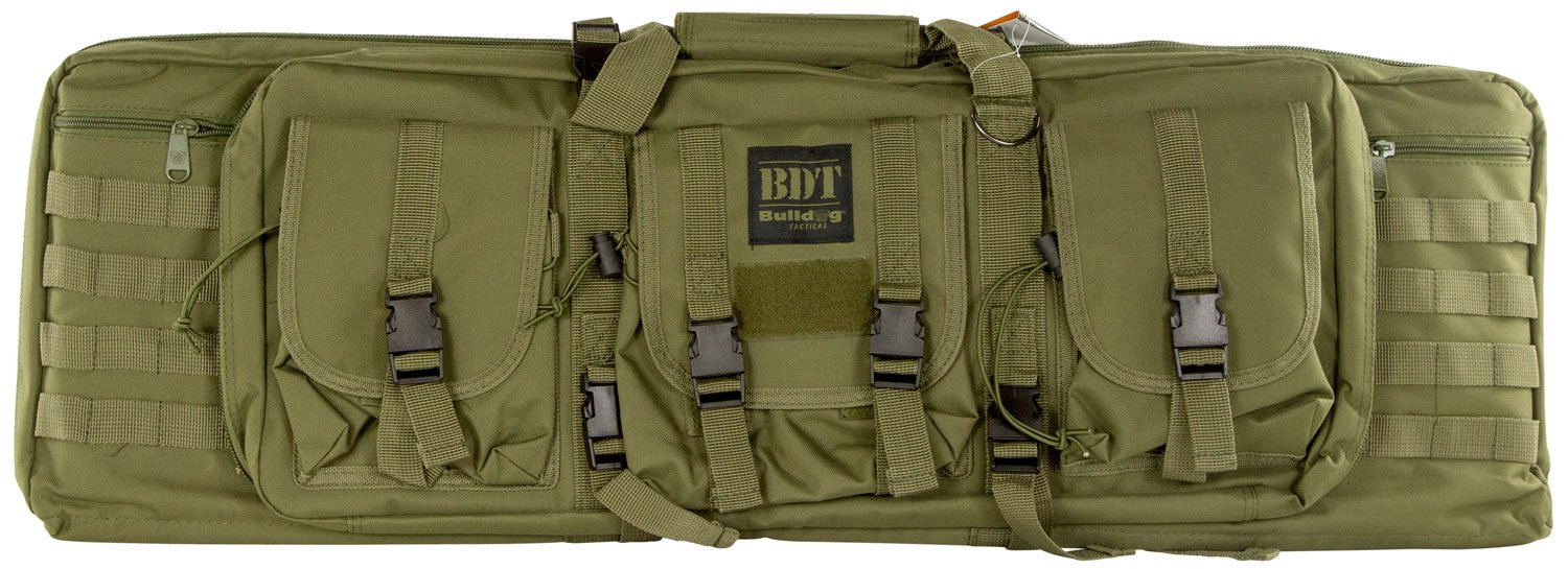Bulldog BDT40-37G 37 In Tactical Rifle Case Green MOLLE & Pockets - Bulldog