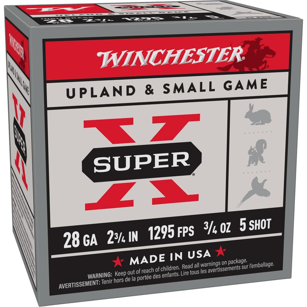 Winchester Ammo X285 Super X Heavy Game Load High Brass 28 Gauge 2.75" 3/4 oz 1295 fps 5 Shot 25 Bx/10 Cs - Winchester - 28 Gauge