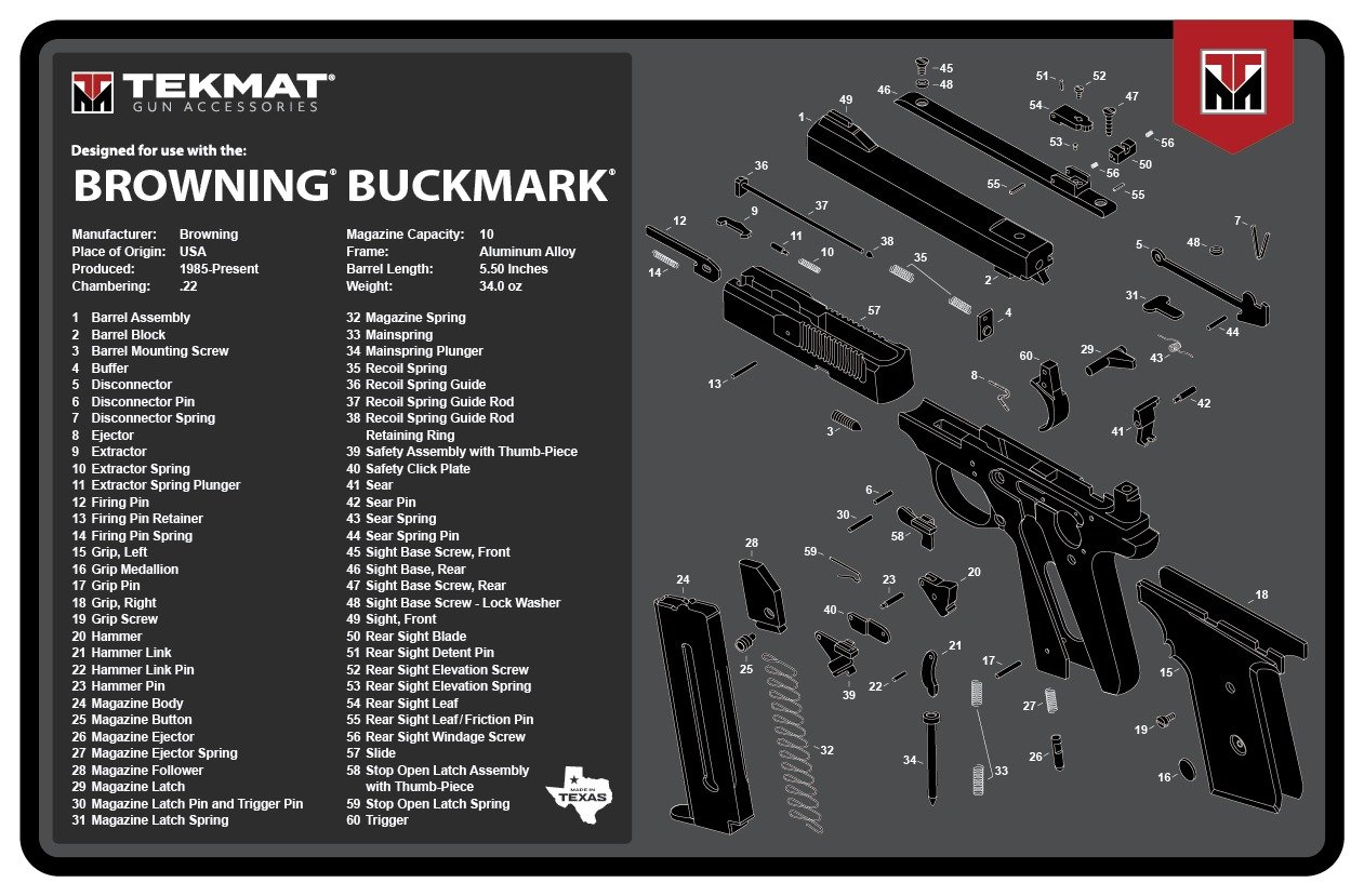 Buy TekMat Browning Buckmark 17x11 TEK-R17-BROWNING-BM online