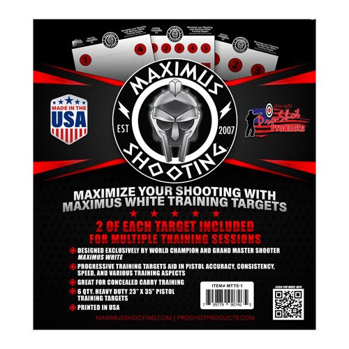 Buy ProShot MAXIMUS WHITE PISTOL TRAINING TARGET SET MTTS-1 online