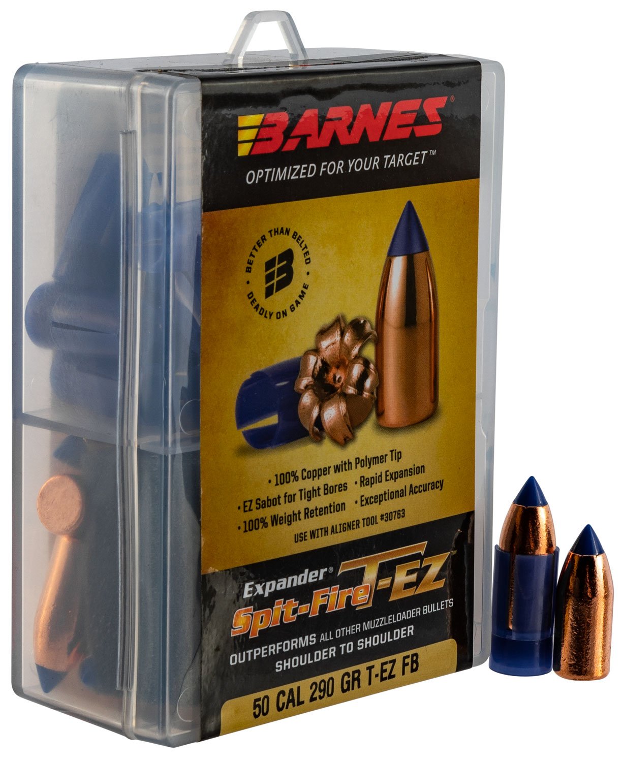 Barnes 30592 Spit-Fire T-EZ 50 Cal 290gr Muzzleloader Bullets 15rd Box - Browning - 50